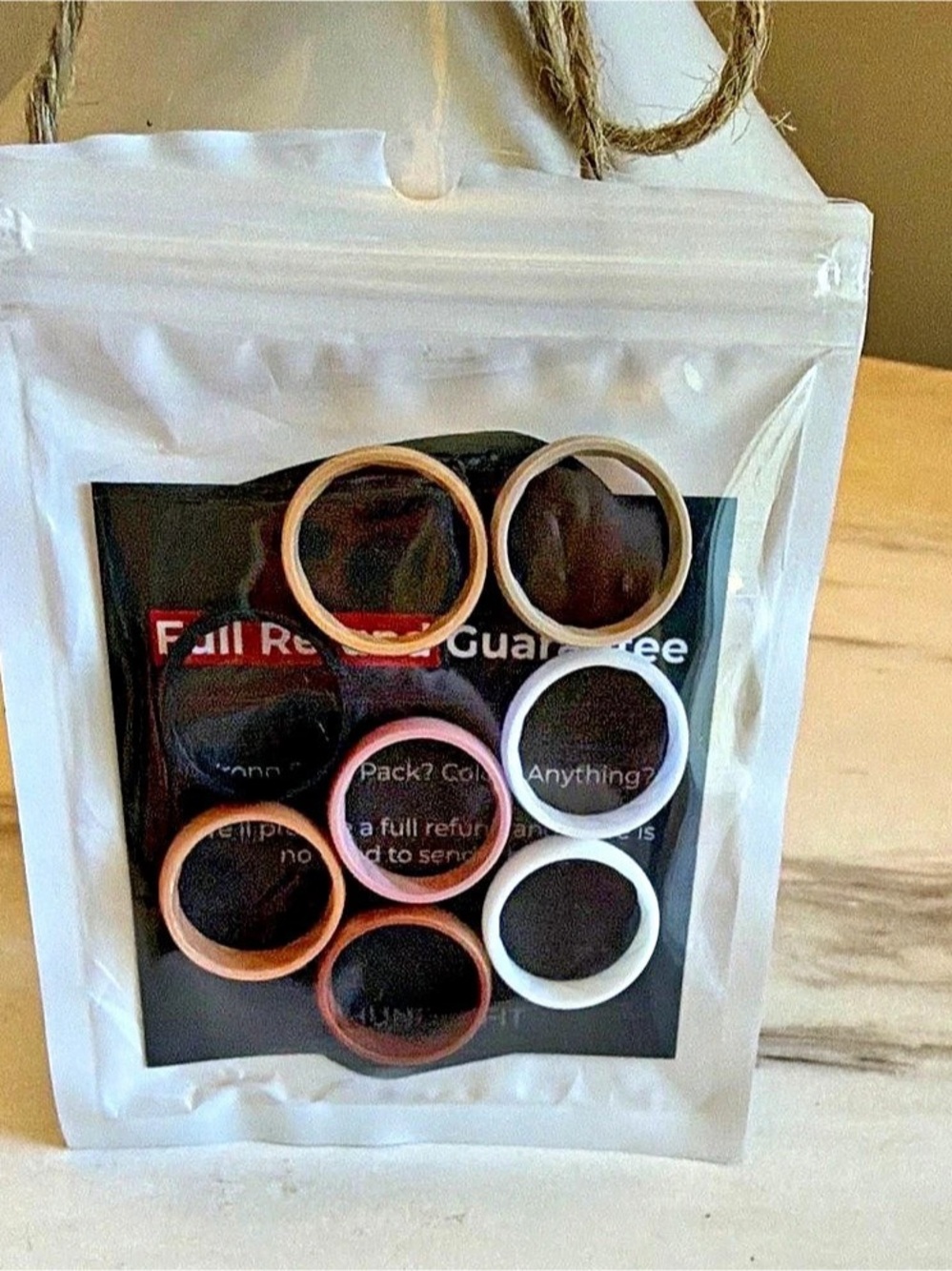 ThunderFit Silicone Rings 8-Pack Silicone Ring 8-Pack Brown & White NWT
